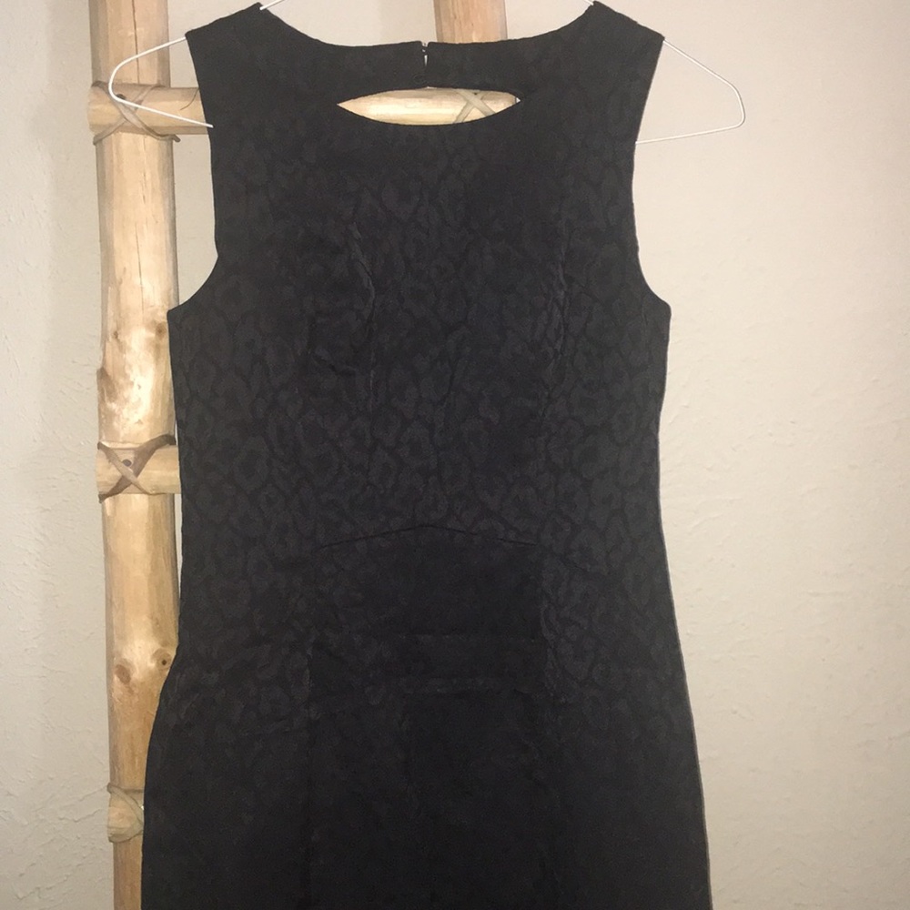 Leopard print, all black shaped dress, tags on.
